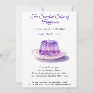 Invitation anniversaire élégante avec gâteau aquar