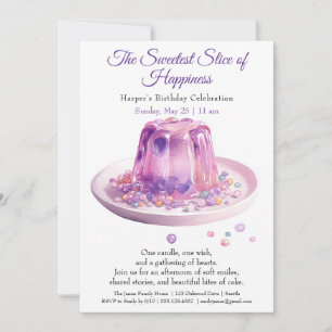 Invitation anniversaire élégante avec gâteau aquar