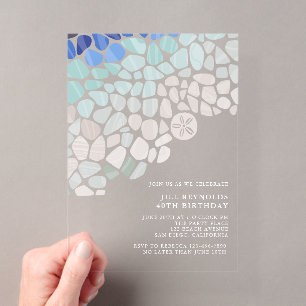 Invitation anniversaire en acrylique de verre de m