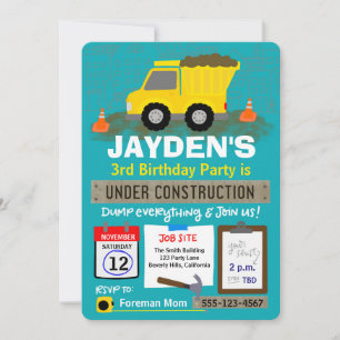 Invitation Anniversaire En Construction