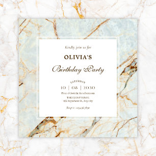 Invitation Anniversaire en pierre de marbre