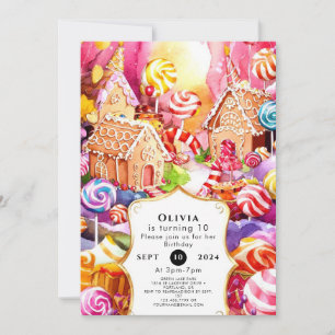 Invitation Anniversaire Enchanted De Cute Candyland
