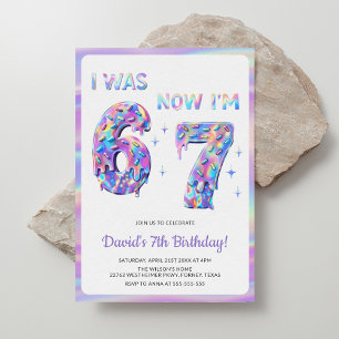 Invitation Anniversaire Enfant Drôle Mème Holographique Six S