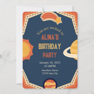 Invitation anniversaire enfant galactique