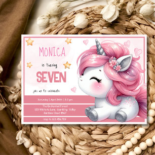 Invitation Anniversaire enfant licorne pastel magique caprici