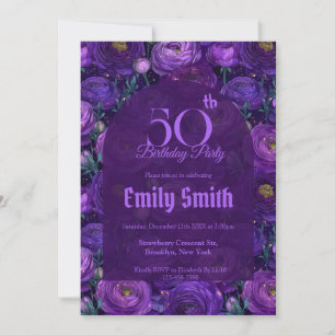 Invitation Anniversaire Enfants au thème Ranunculus Féminin