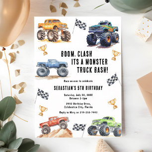 Invitation Anniversaire Enfants Bash Monster Truck