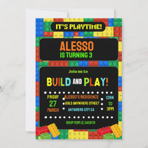Invitation Anniversaire Enfants Digitale Blocs de 