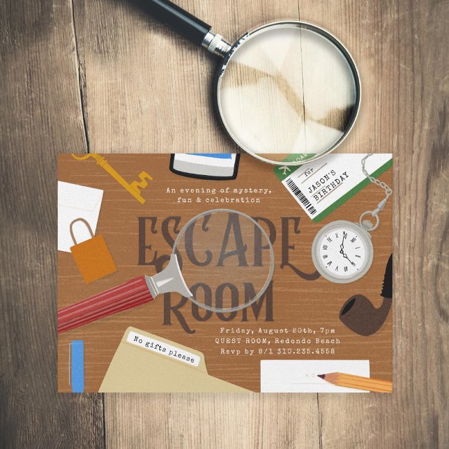 Invitation Anniversaire Escape Room Mystère (Créateur téléchargé)