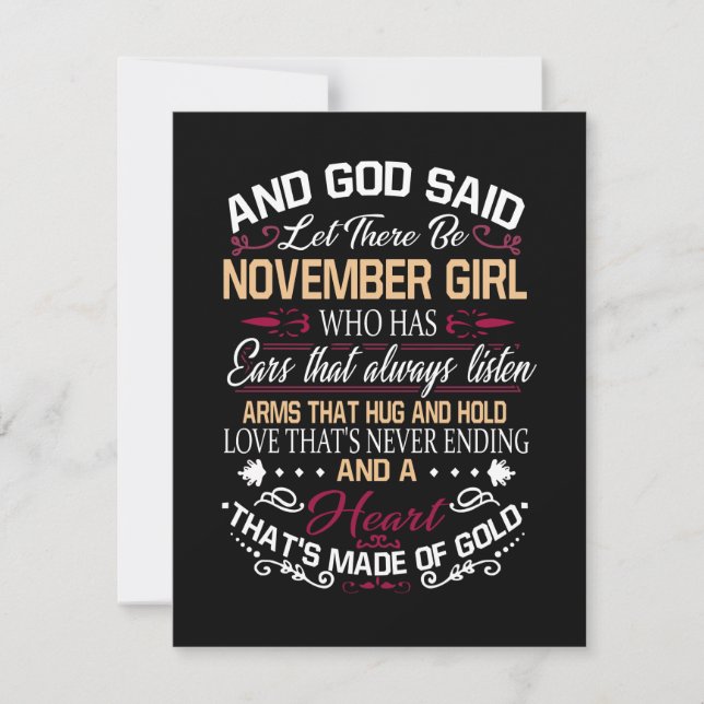 Invitation Anniversaire | Et Dieu a dit que novembre soit une (Devant)