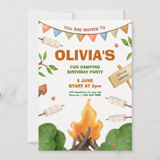 Invitation anniversaire extérieur personnalisable 