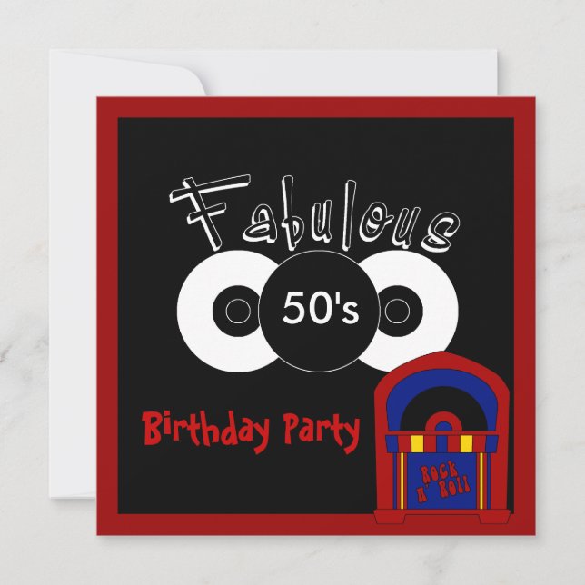 Invitation Anniversaire Fabuleux 50's (Devant)