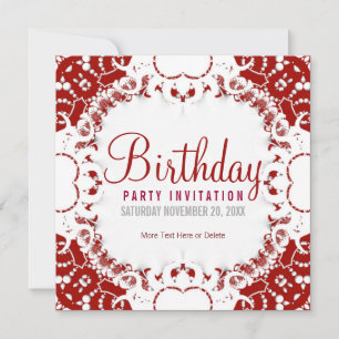 Invitation anniversaire fête à dentelle numérique 
