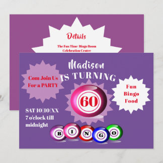 Invitation Anniversaire Fête Bingo Thème Fun