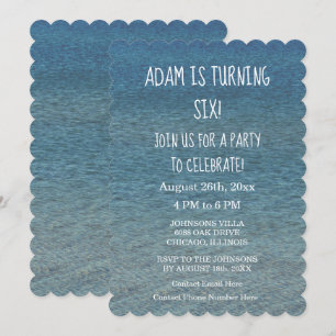 Invitation Anniversaire Fête Eau Bleue Pittoresque Age person
