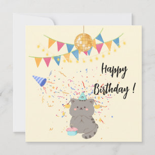 Invitation anniversaire fête mignonne de chat Pa