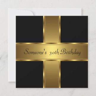 Invitation Anniversaire Fête Noir Or 30ème 40ème 5
