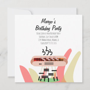 Invitation anniversaire fête rétro de hot-dog