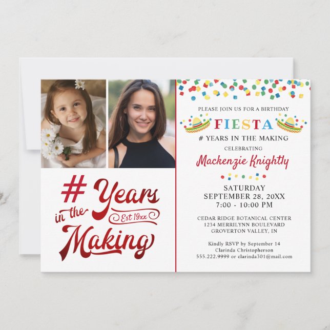 Invitation Anniversaire Fiesta Mexicaine 2 Photo N'importe qu (Devant)