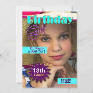 INVITATION ANNIVERSAIRE FILLE - MAG. COUVERTURE - INSÉRER LA 