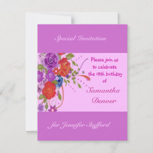Invitation Anniversaire Floral