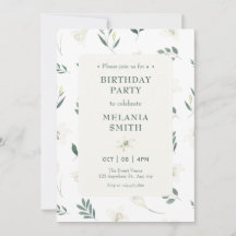 Anniversaire floral blanc