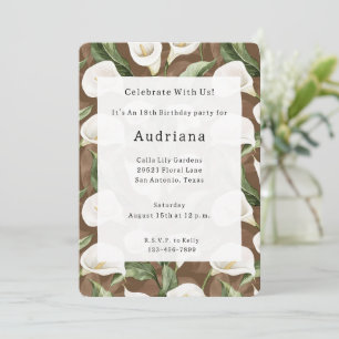 Invitation Anniversaire Floral de Calla Lily