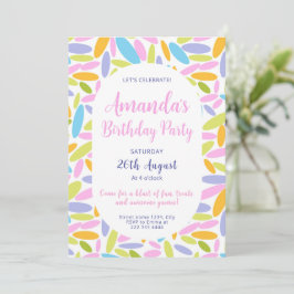 Invitation Anniversaire floral vif