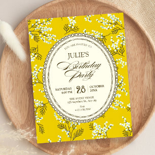 Invitation Anniversaire floral vintage