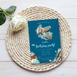 Invitation anniversaire Floral Western Horse – Nui