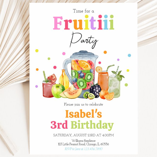 Invitation Anniversaire Fruitti (Créateur téléchargé)