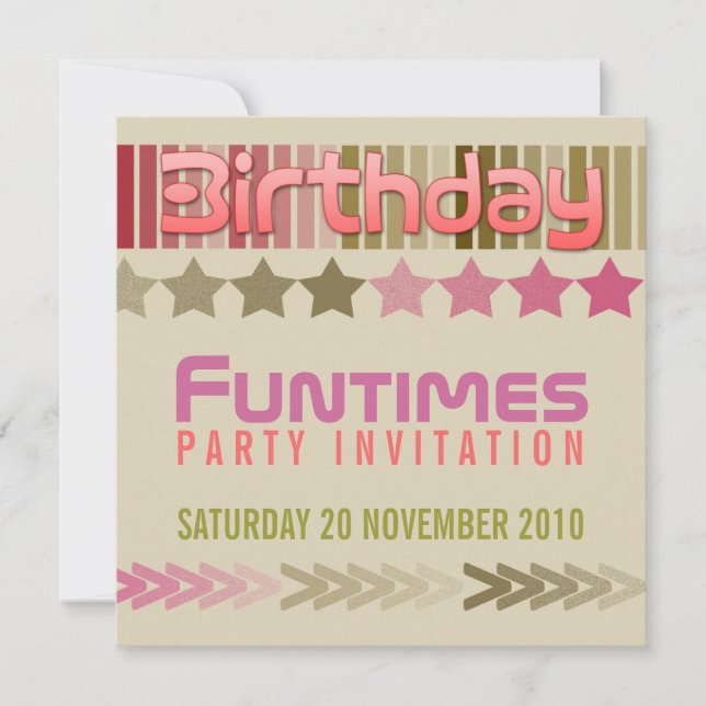 Invitation Anniversaire FunTimes (Devant)