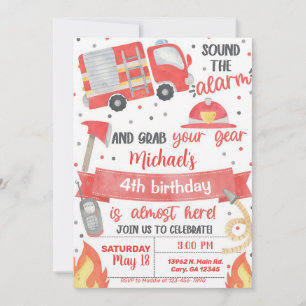 Invitation Anniversaire Garçon Camion de Pompiers