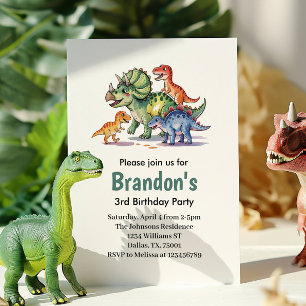 Invitation Anniversaire Garçon Dinosaure Mignon