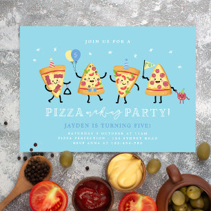 Invitation Anniversaire Garçons Fête Pizza Invitat