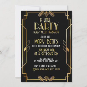 Invitation Anniversaire Gatsby, Mystère Meurtre