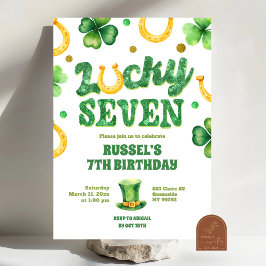 Invitation Anniversaire Glitter Lucky Seven St Patrick