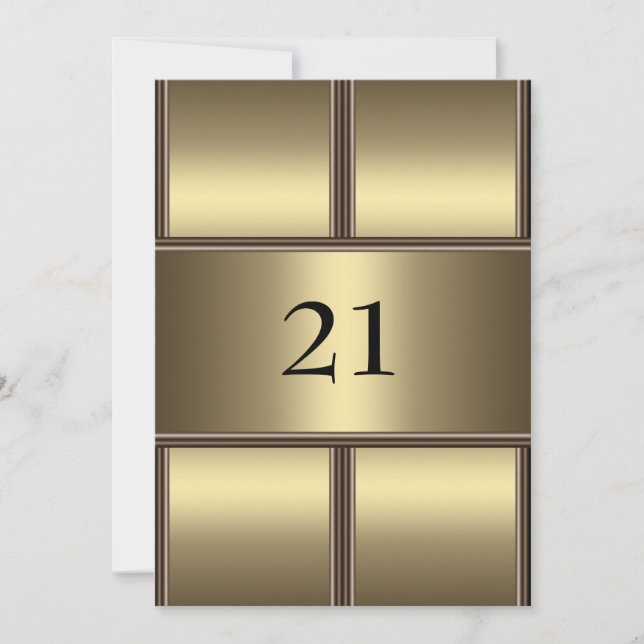 Invitation Anniversaire Gold Glamor (Devant)