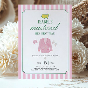 Invitation Anniversaire Golf Rose Modèle pour Fill