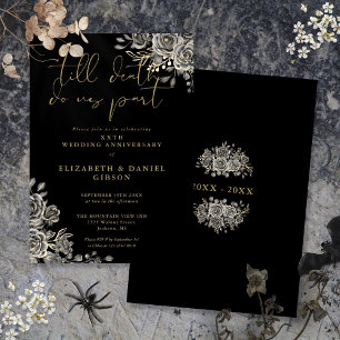 Invitation Anniversaire gothique des Mariages floraux Rose