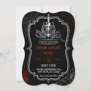 Invitation Anniversaire gothique effrayant Halloween 