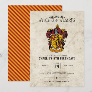 Invitation Anniversaire Harry Potter Gryffindor