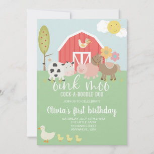 Invitation Anniversaire Impression Vache Ferme