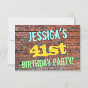 Invitation Anniversaire inspiré par graffiti de mur de