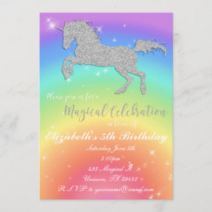 Invitation Anniversaire Inviation de licorne de parties