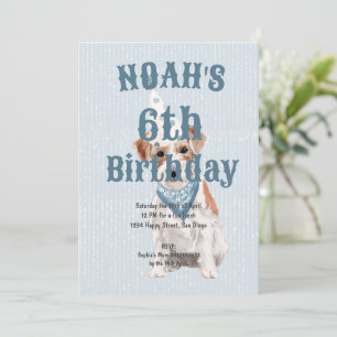 Invitation Anniversaire Jack Russell Chien Âge Bleu Anniversa