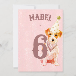 Invitation Anniversaire Jack Russell Chien Âge rose Anniversa
