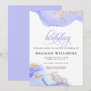 Invitation Anniversaire Juin Alexandrite Watercolor Geode