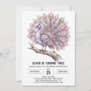 Invitation Anniversaire Lilac Paon