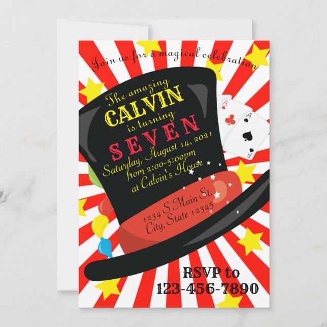 Invitation Anniversaire magique (Devant)